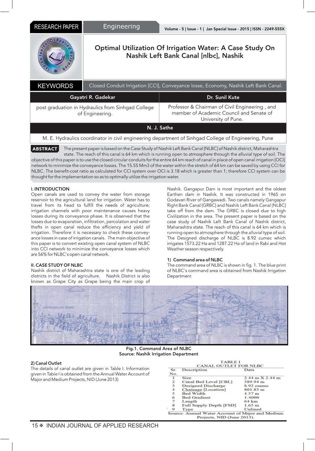 A Case Study on Nashik Left Bank Canal [Nlbc], Nashik Medical Science