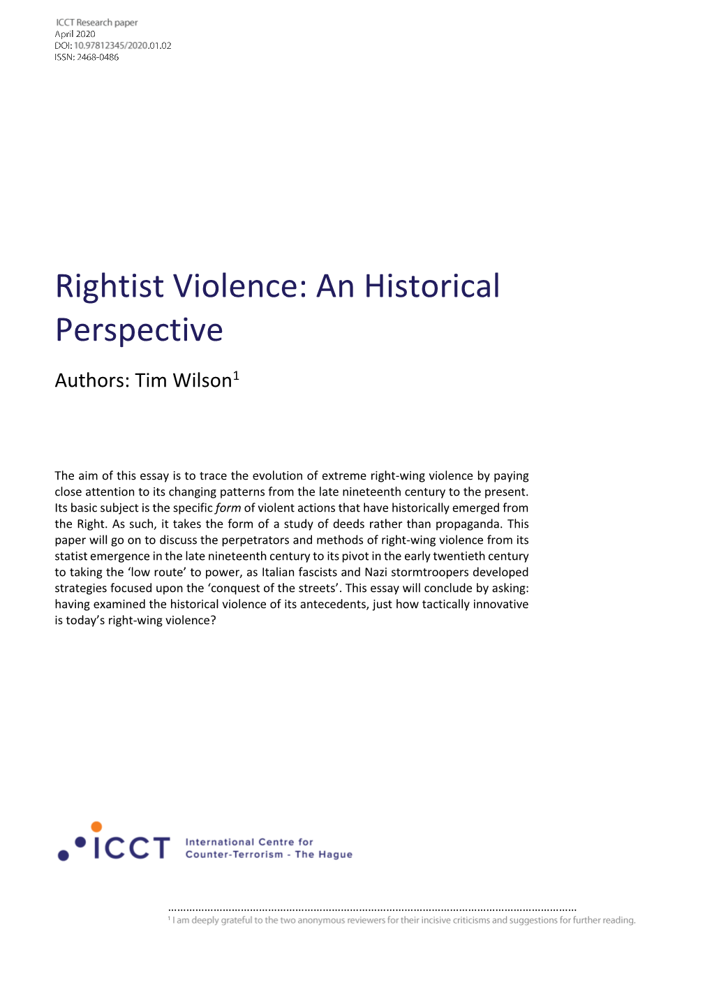 Rightist Violence: an Historical Perspective