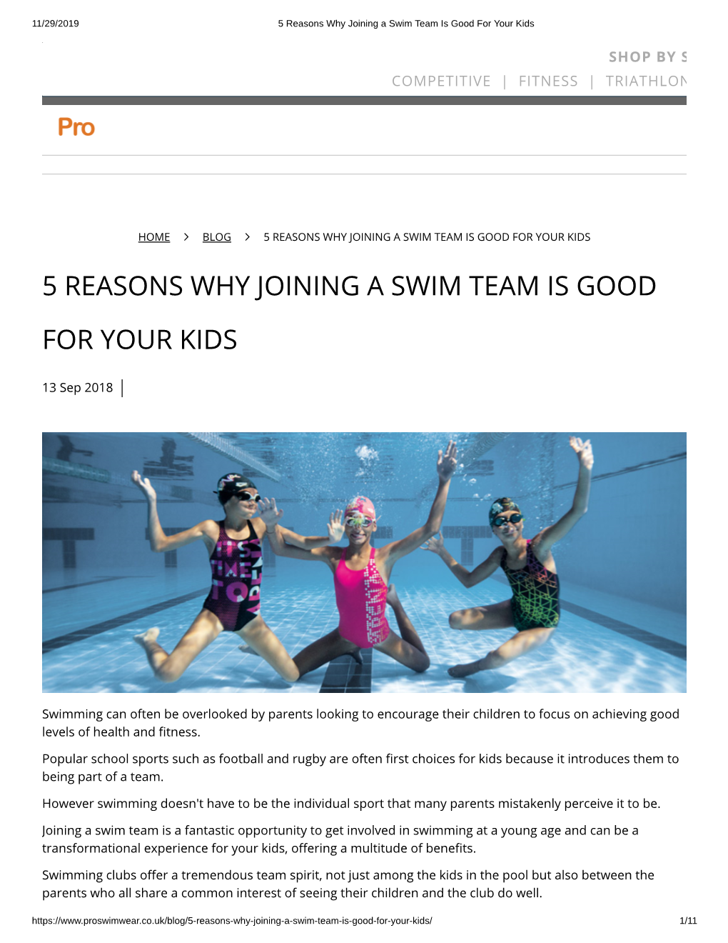 5 Reasons Why Joining a Swim Team Is Good for Your Kids
