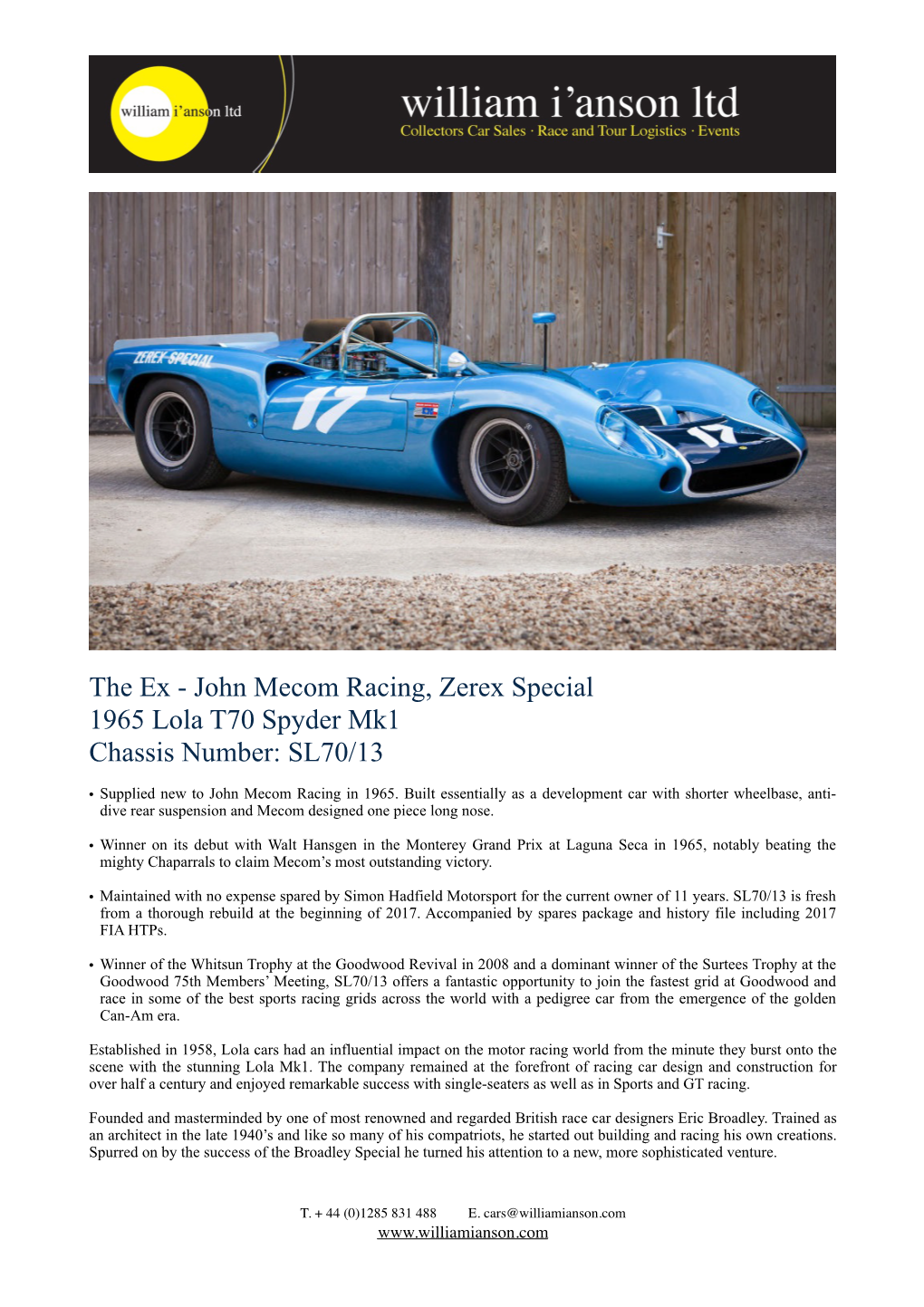 1965 Lola T70 Spyder.Pages