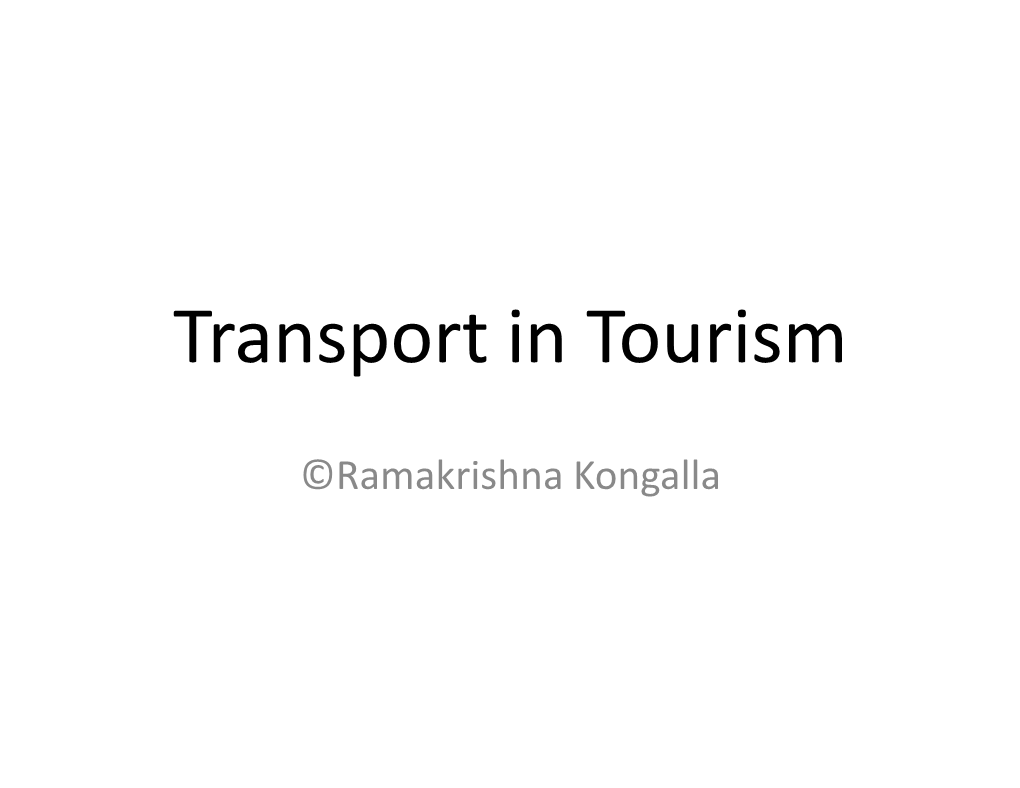 Transport in Tourism