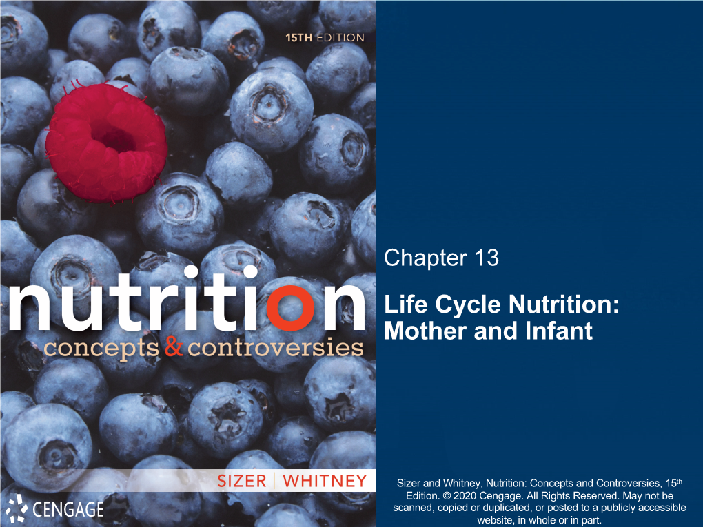 Life Cycle Nutrition: Mother and Infant