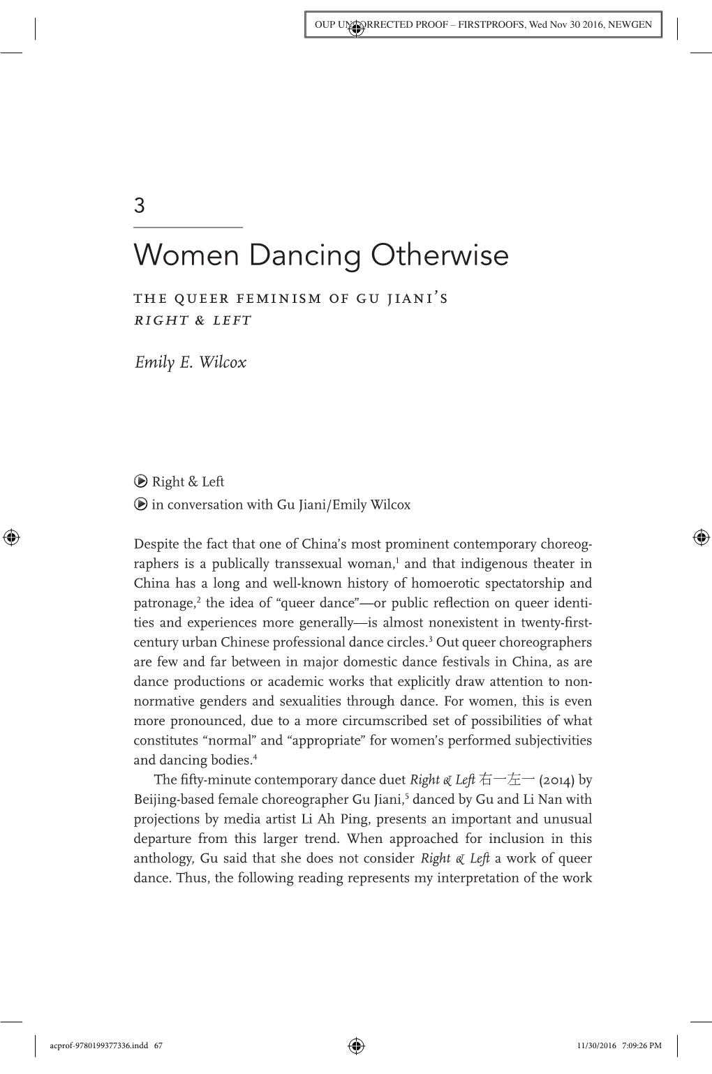 Women Dancing Otherwise: the Queer Feminism of Gu Jiani's Right