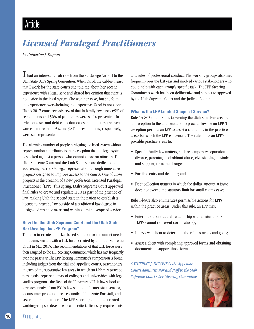 Article Licensed Paralegal Practitioners by Catherine J