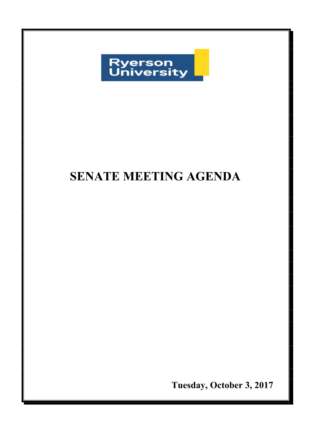 Senate Meeting Agenda