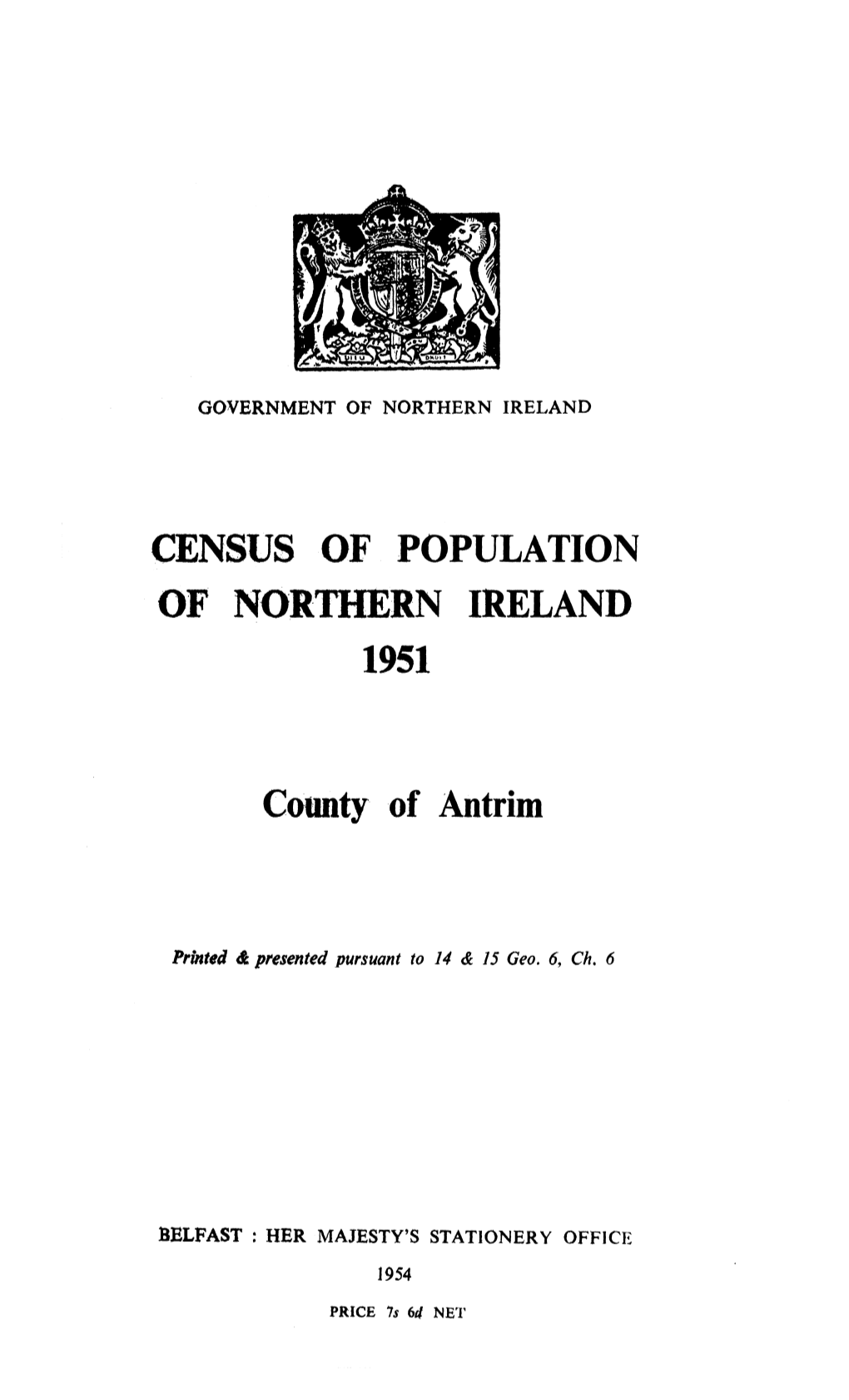 1951 Census Antrim County Report