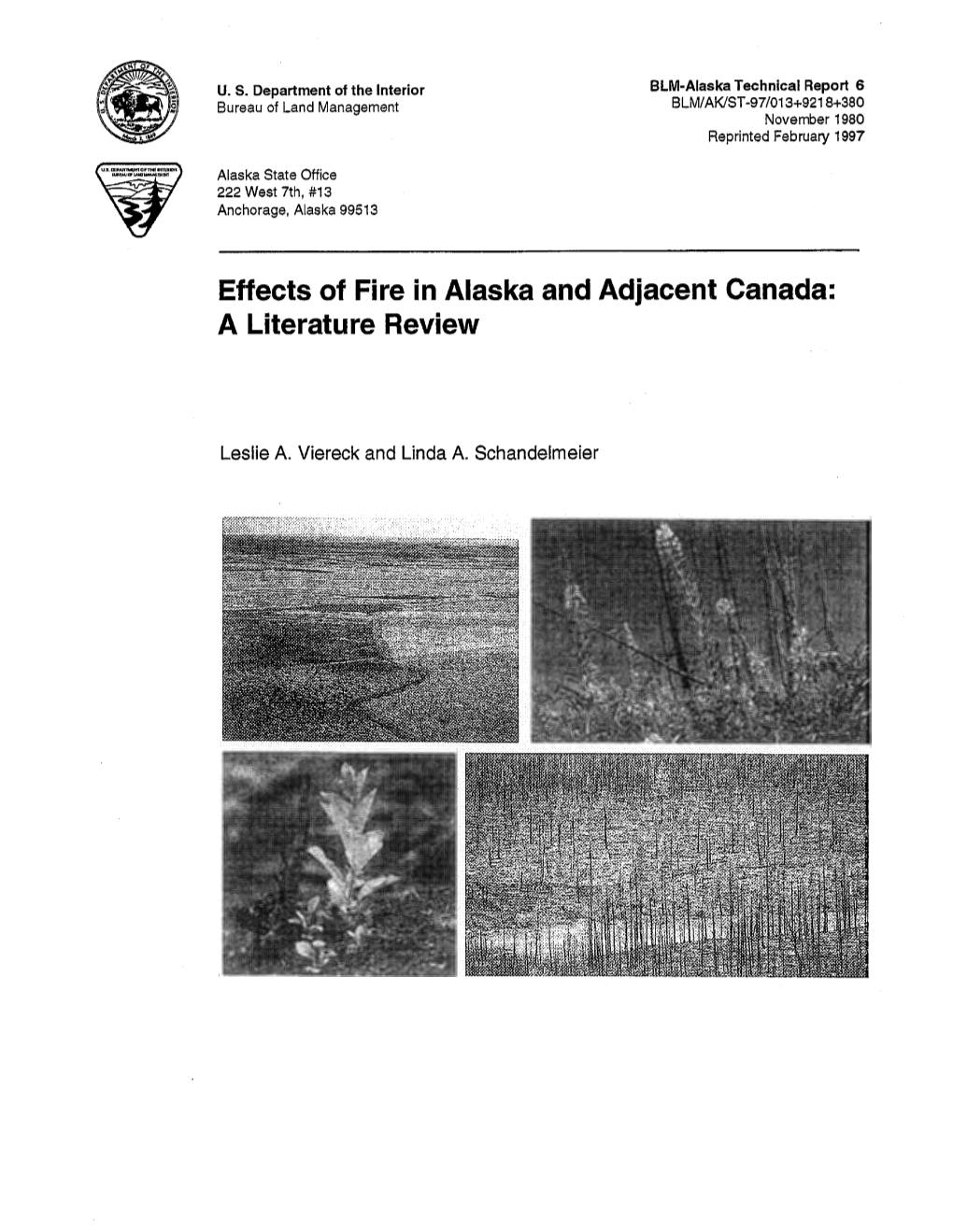 Effects of Fire in Alaska and Adjacent Canada: a Literature Review