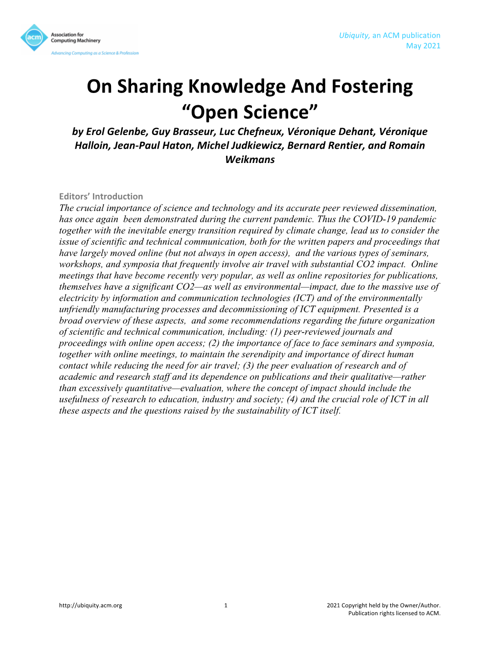 On Sharing Knowledge and Fostering Open Science.Pdf