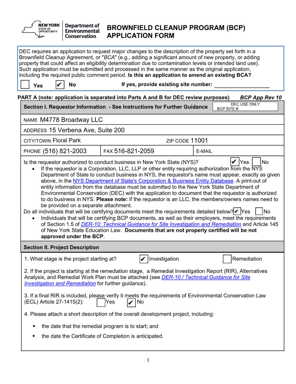 Bcp) Application Form