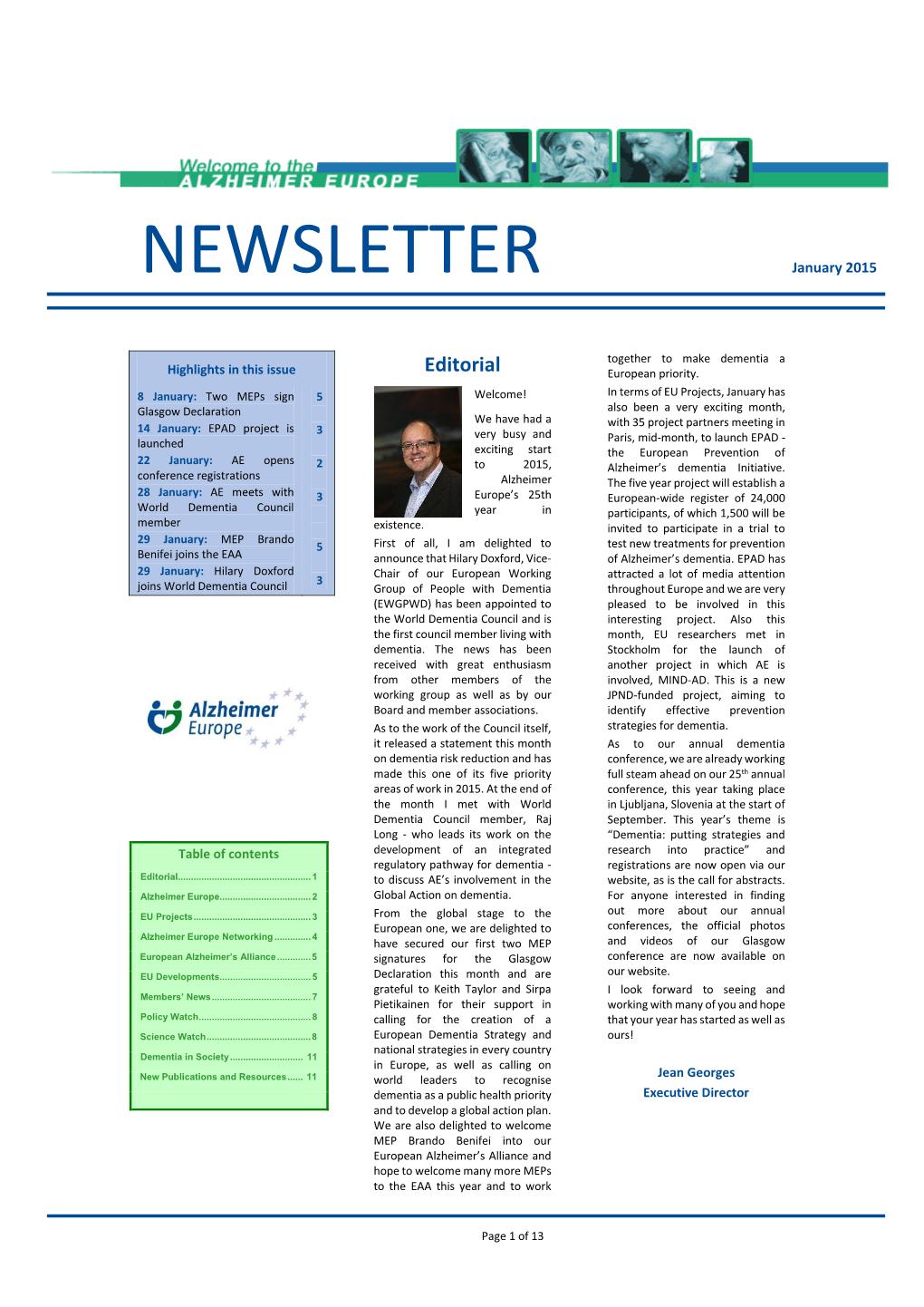 NEWSLETTER January 2015