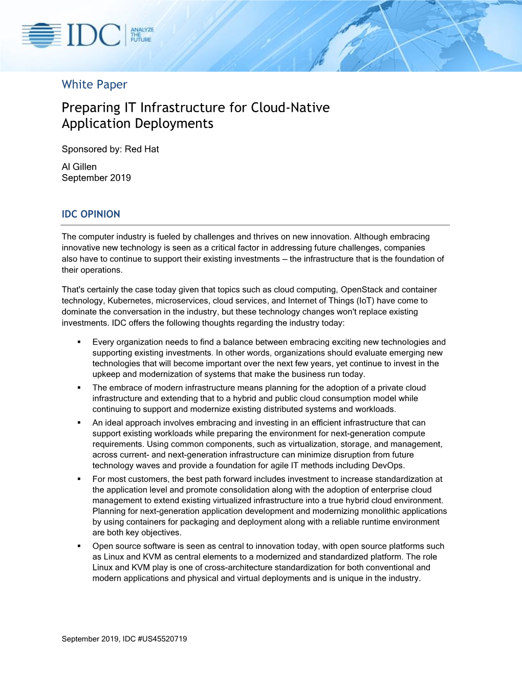 Preparing IT Infrastructure for Cloud-Native Application Deployments