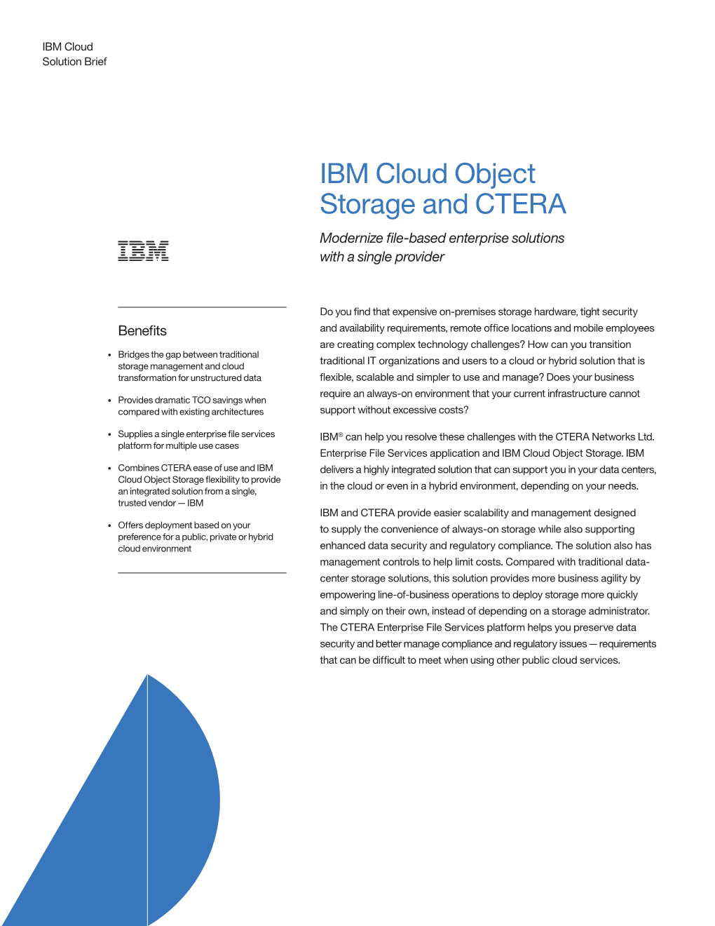 IBM Cloud Object Storage and CTERA Modernize File-Based Enterprise Solutions with a Single Provider