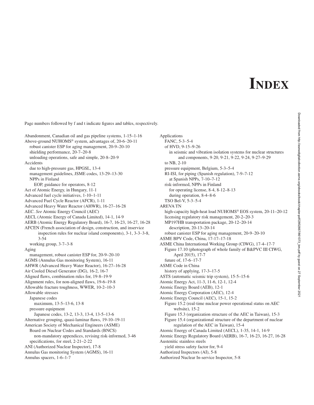 Page Numbers Followed by F and T Indicate Figures and Tables, Respectively. Abandonment, Canadian Oil and Gas Pipeline Systems