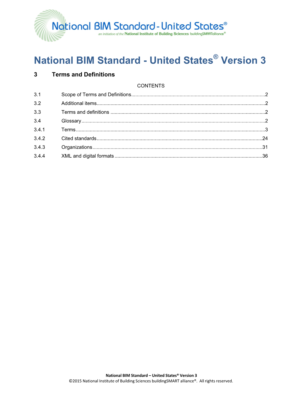 National BIM Standard - United States® Version 3 3 Terms and Definitions