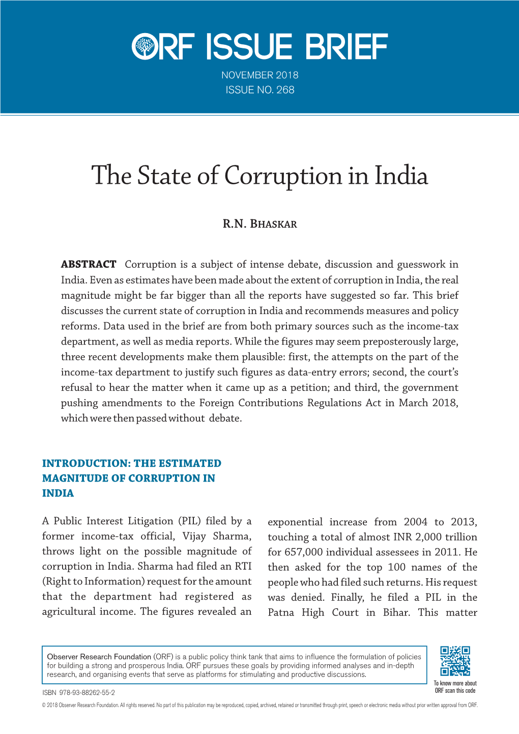 The State of Corruption in India