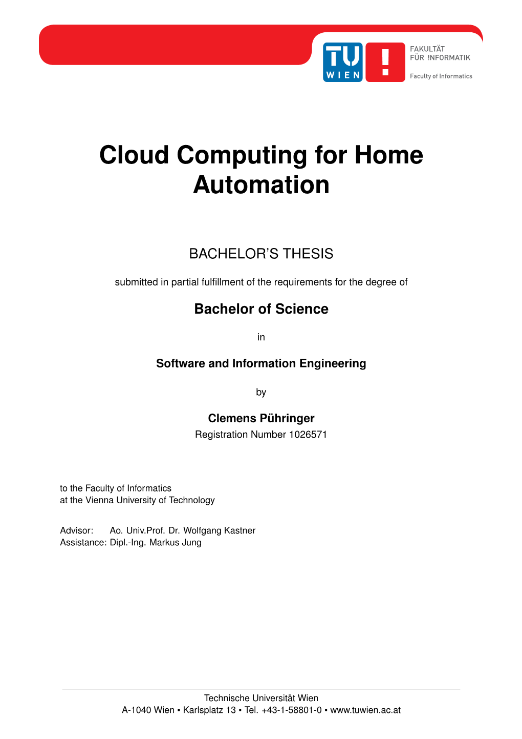 Cloud Computing for Home Automation