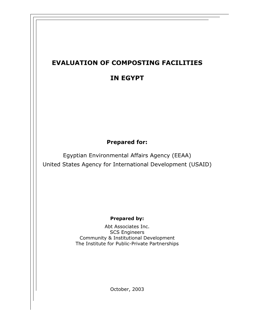 Evaluation of Composting Facilities in Egypt