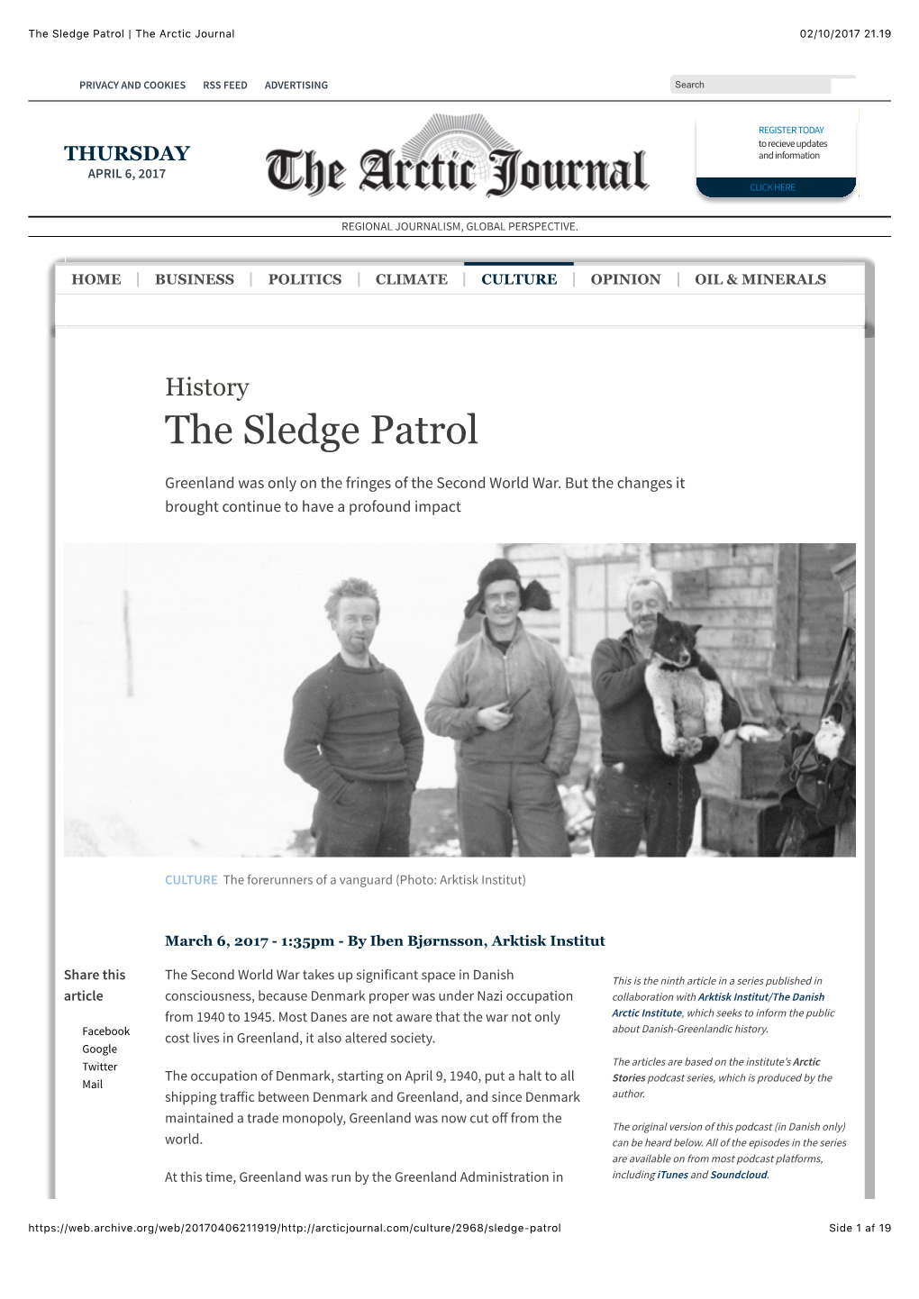 The Sledge Patrol | the Arctic Journal 02/10/2017 21.19