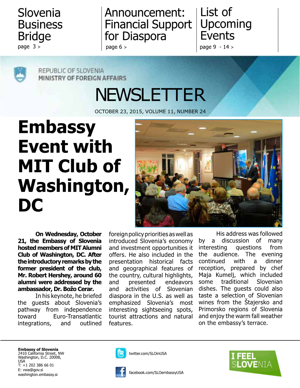 NEWSLETTER Embassy Event with MIT Club of Washington, DC