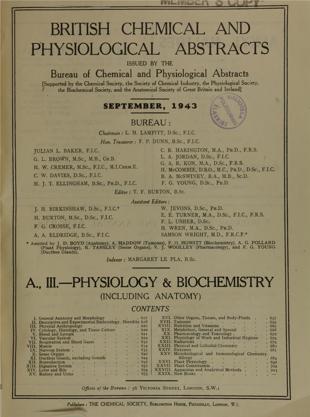 British Chemical and Physiological Abstracts