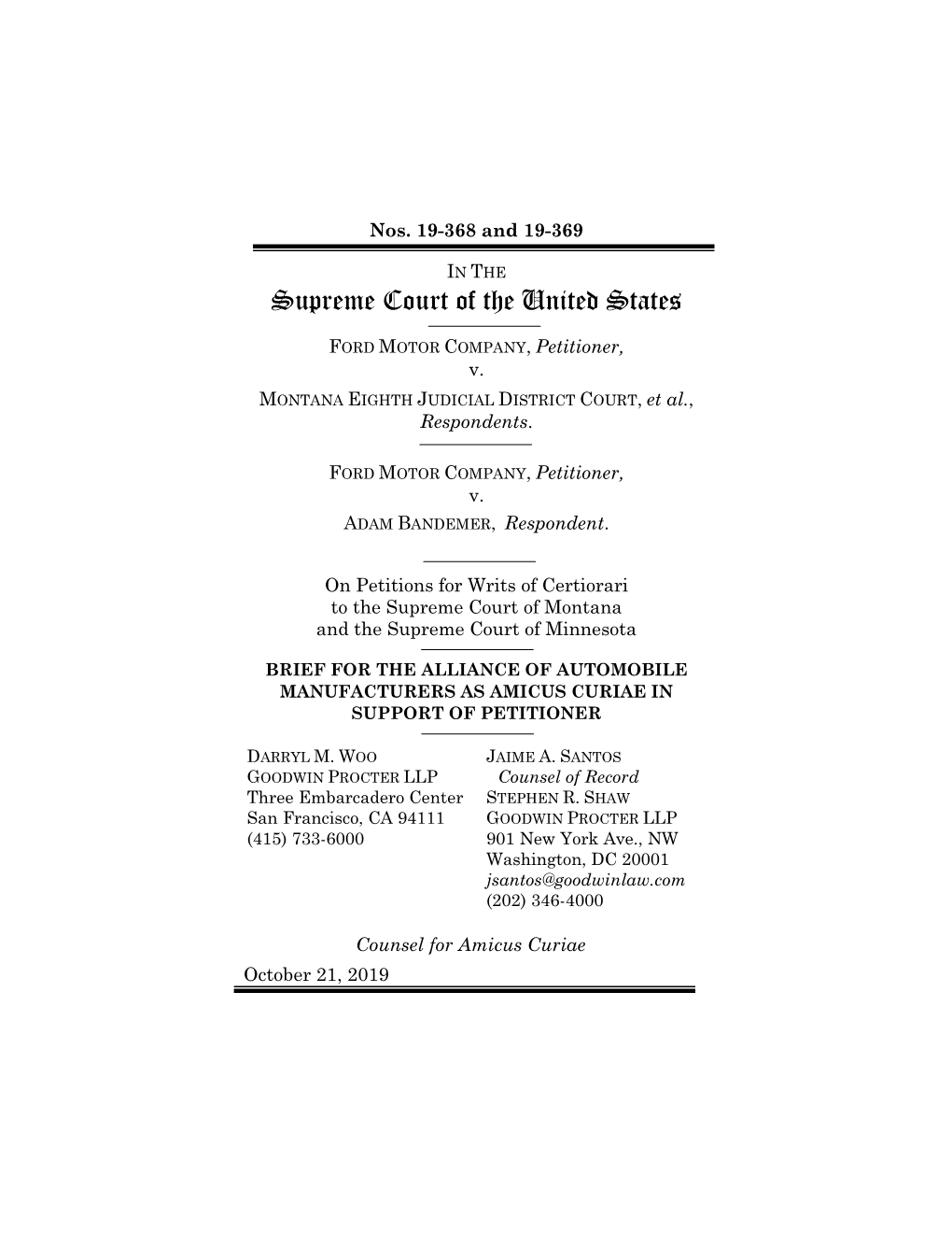 Auto Alliance Amicus Brief