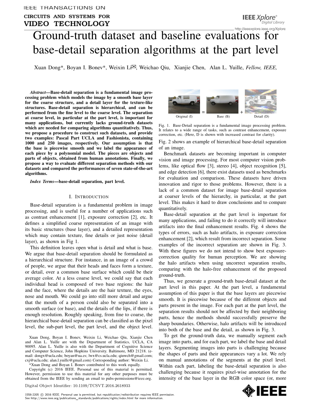Ground-Truth Dataset and Baseline Evaluations for Base-Detail Separation Algorithms at the Part Level