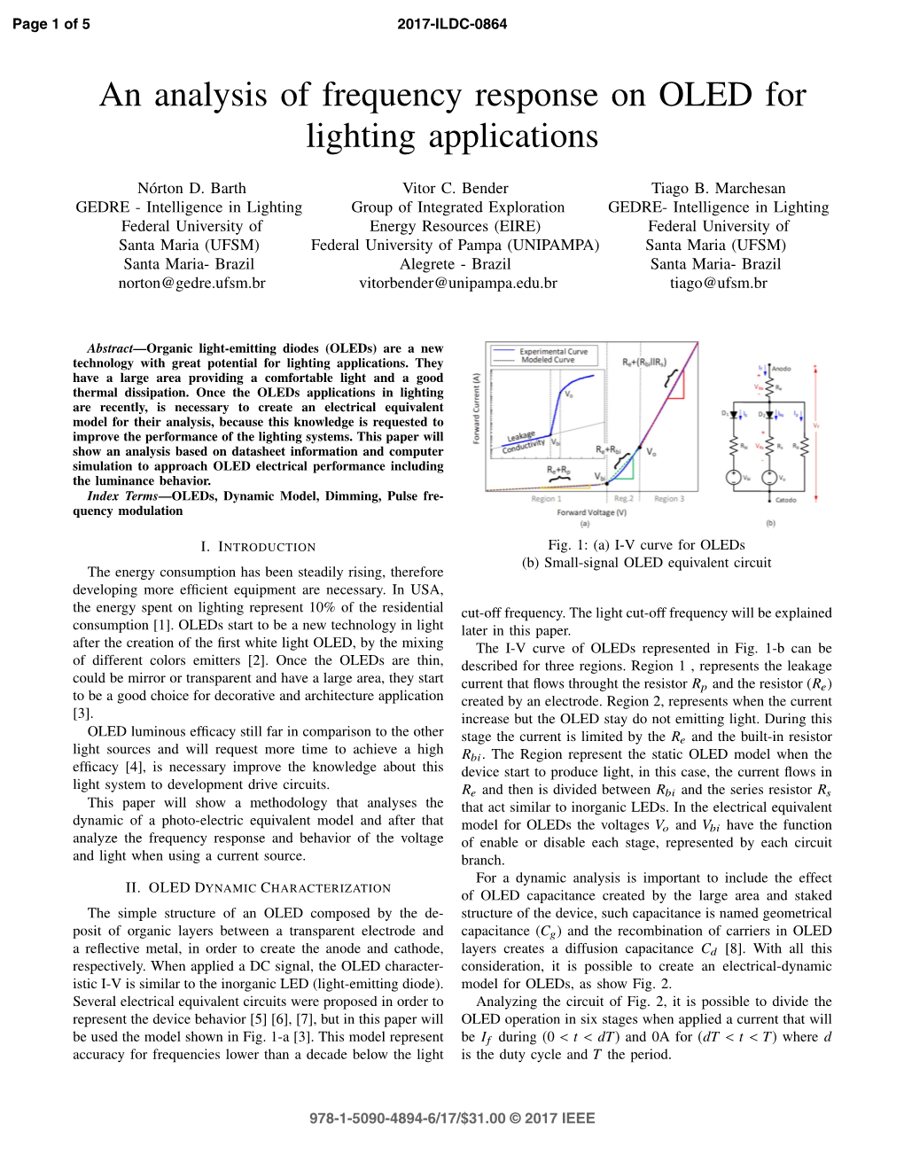 An Analysis of Frequency Response on OLED for Lighting Applications