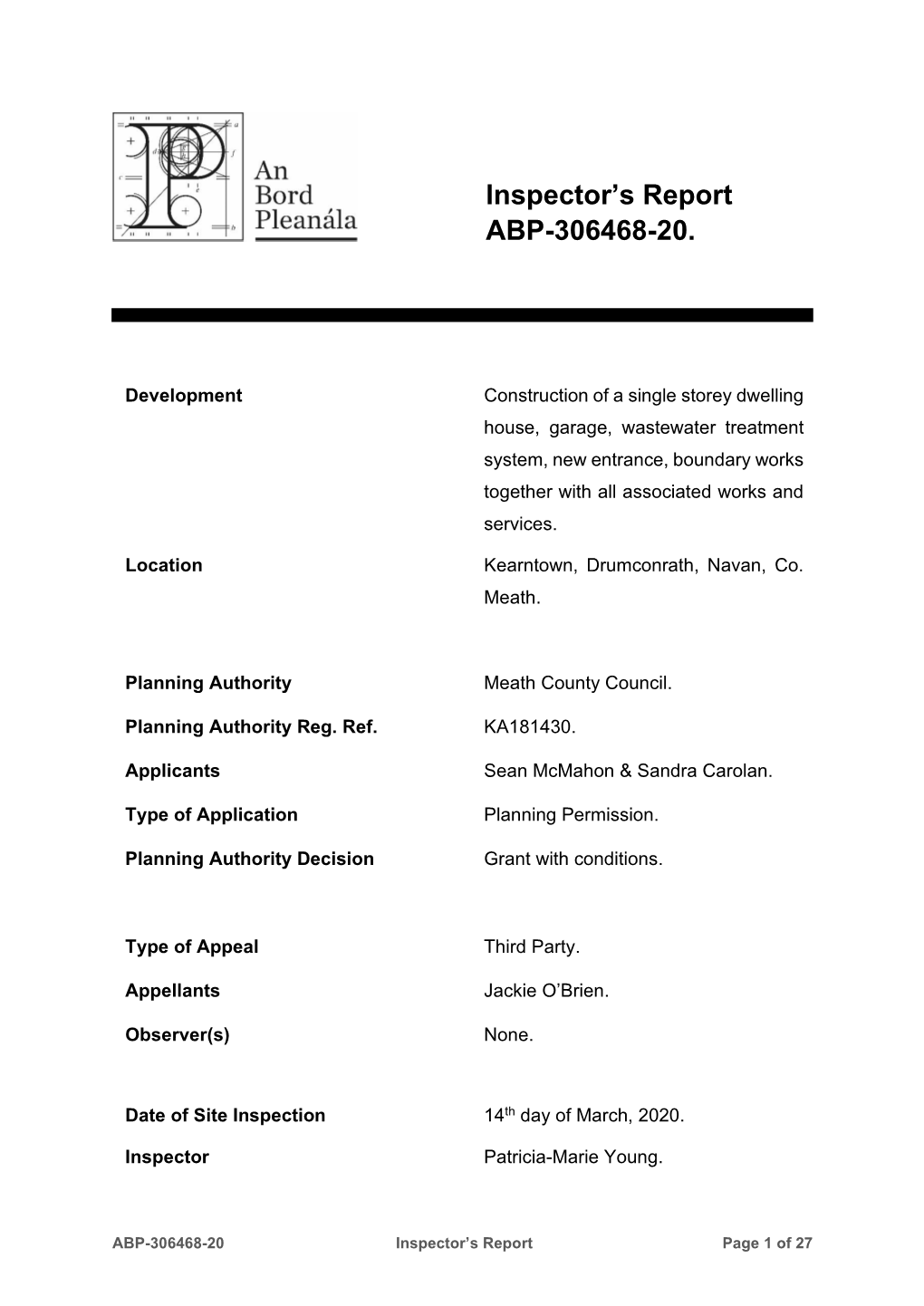 Inspectors Report (306/R306468.Pdf, .PDF Format 342KB)