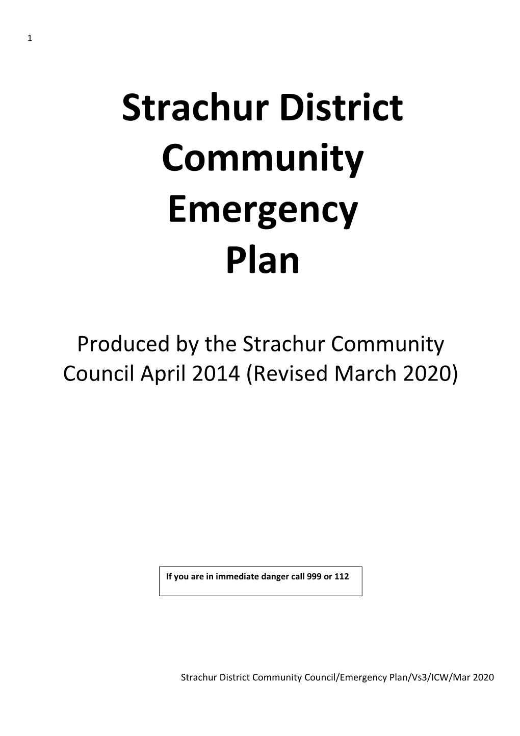 Strachur District Community Emergency Plan