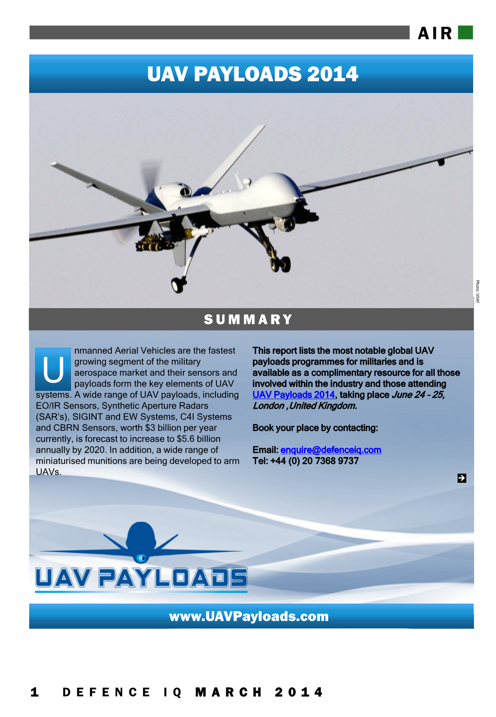 Uav Payloads 2014