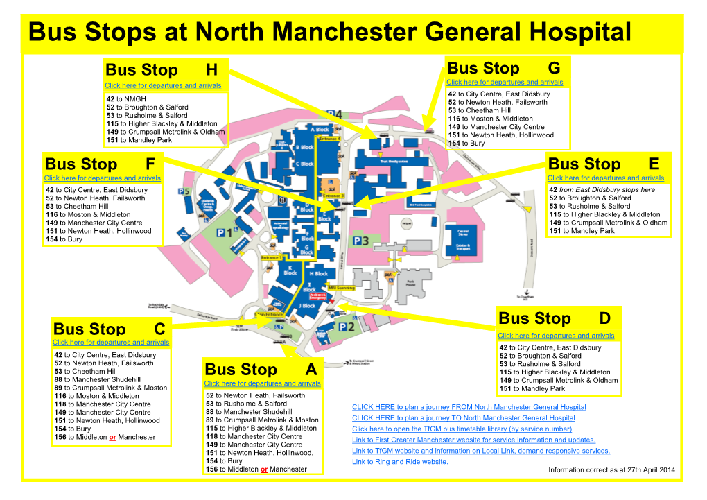 Bus Stops at North Manchester General Hospital