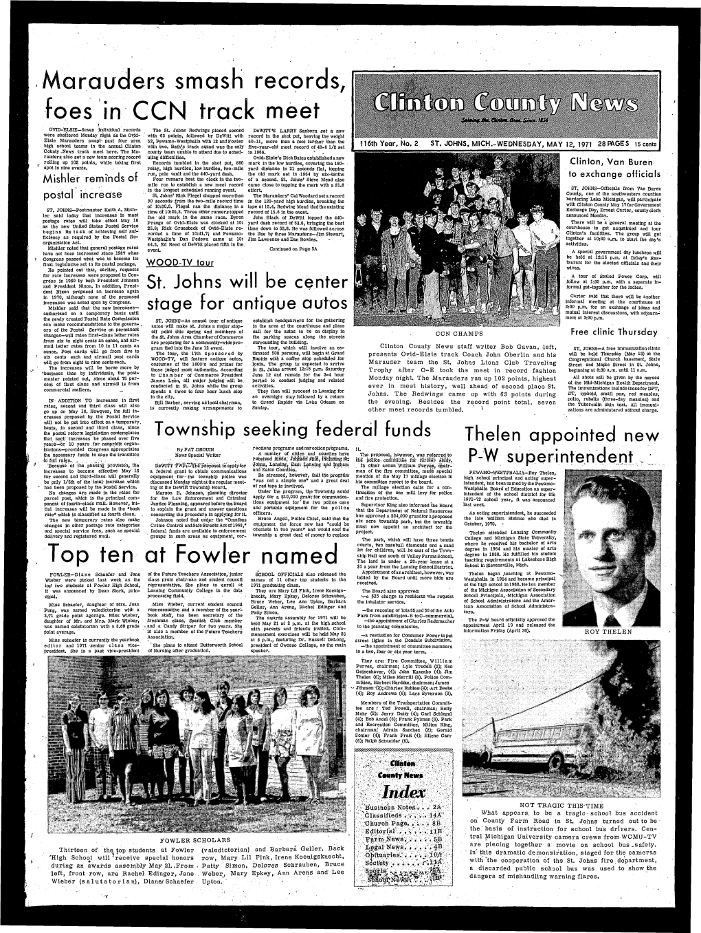 MAY 12, 1971 28F*GES 15 Cents County .News Track Meet Here