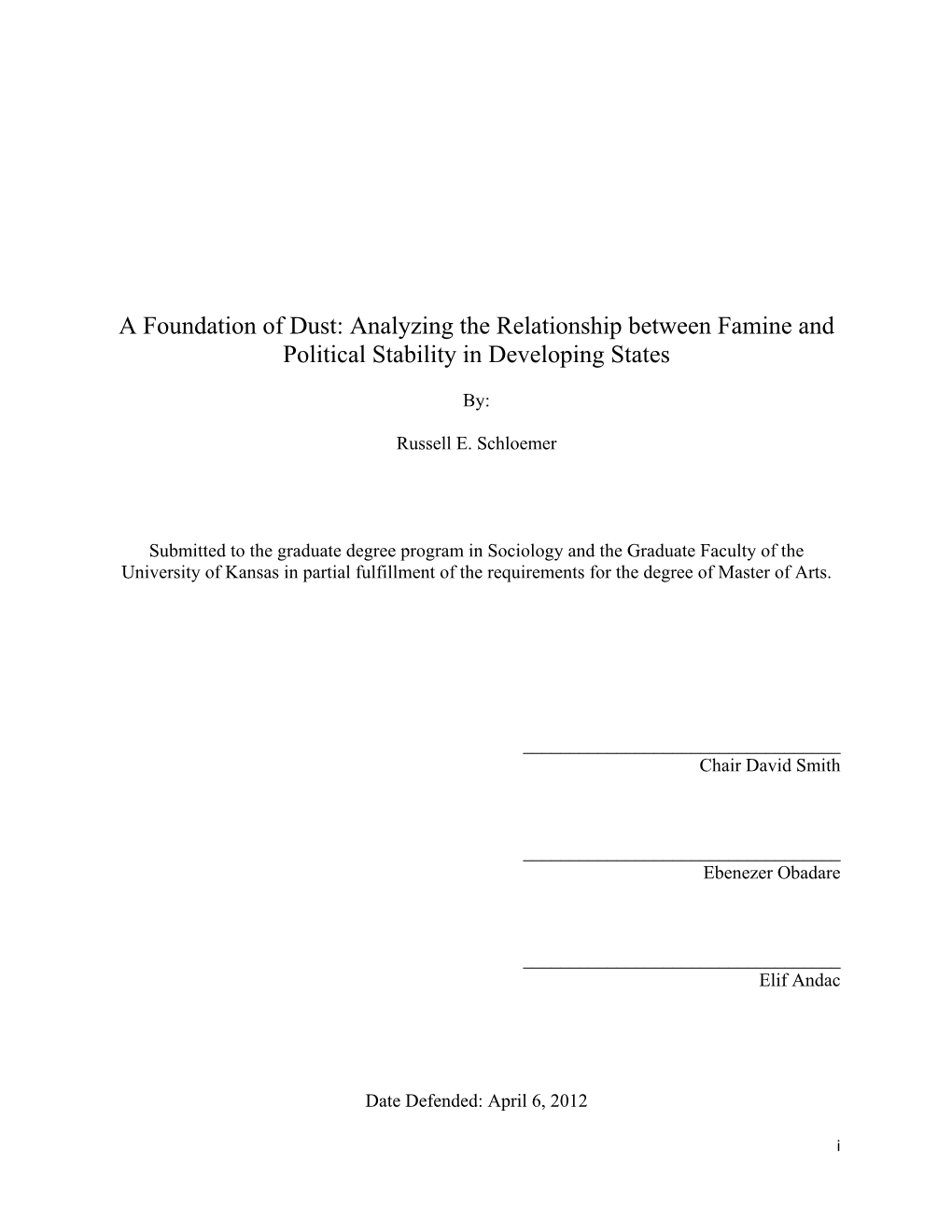 Analyzing the Relationship Between Famine and Political Stability in Developing States