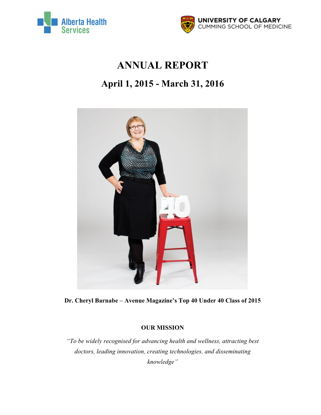 ANNUAL REPORT April 1, 2015 - March 31, 2016