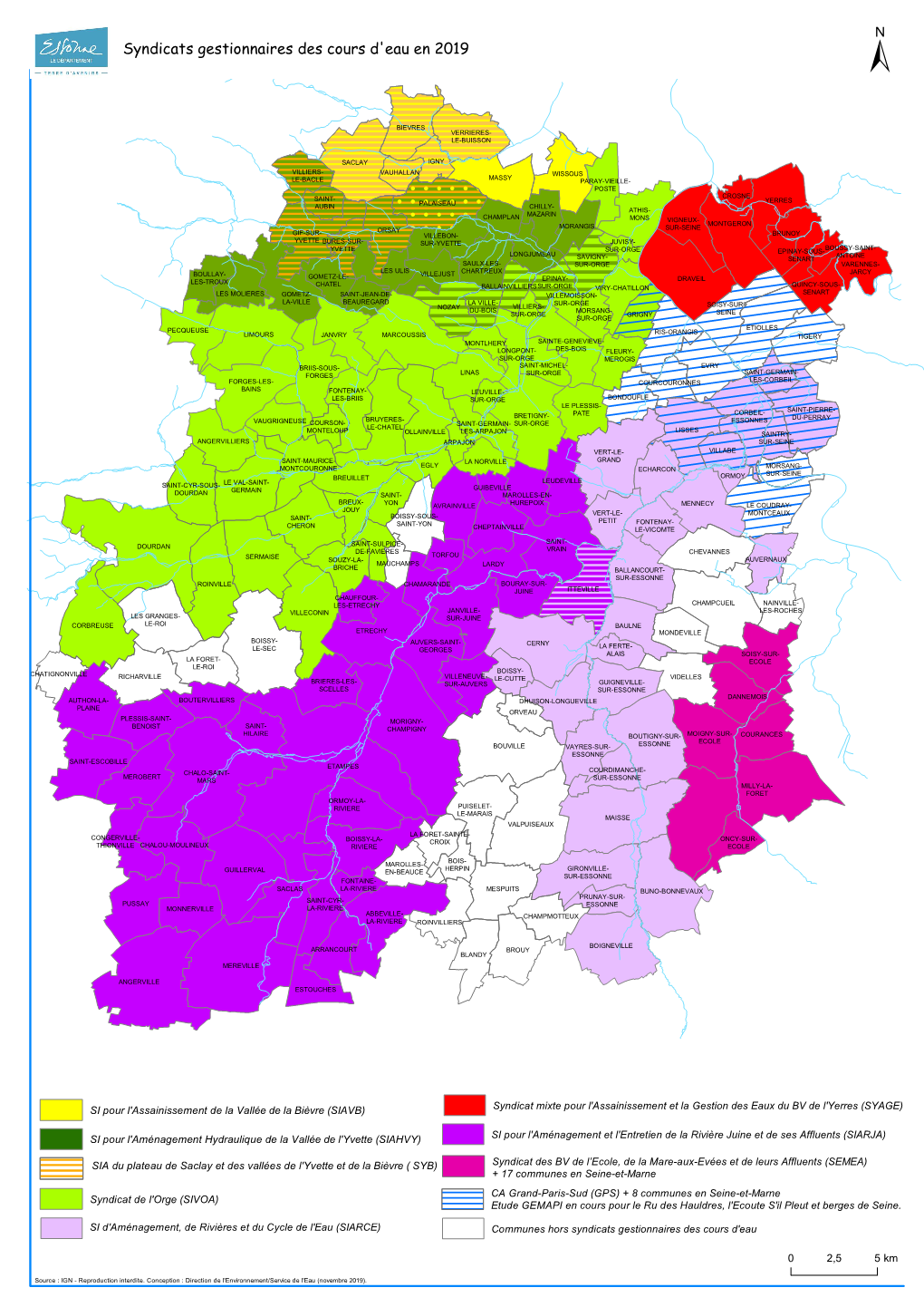 Syndicats Gestionnaires Des Cours D'eau En 2019 ±