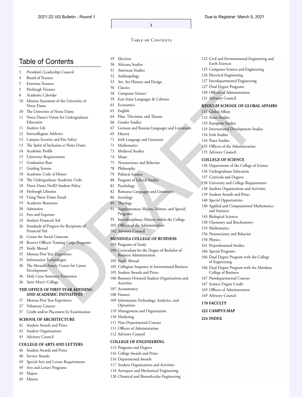 Table of Contents