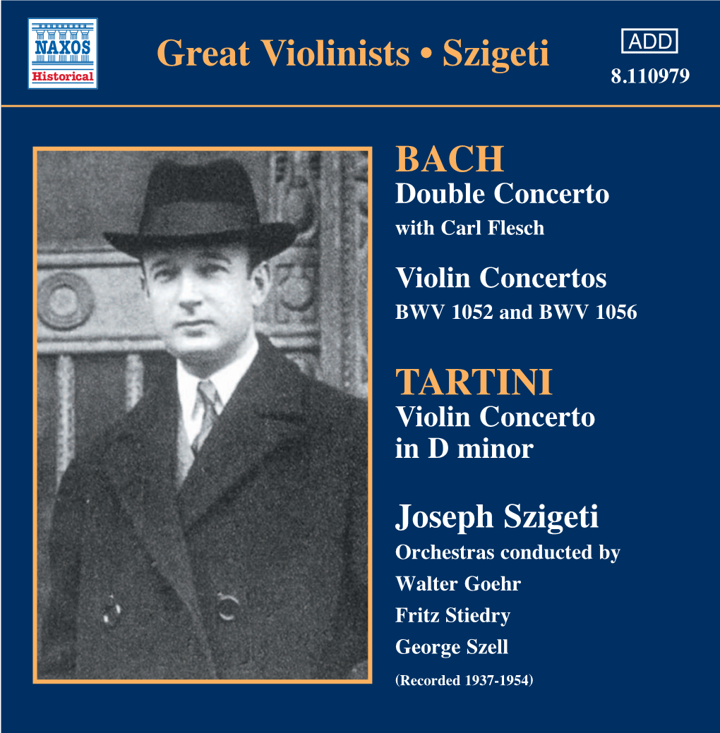 Great Violinists • Szigeti