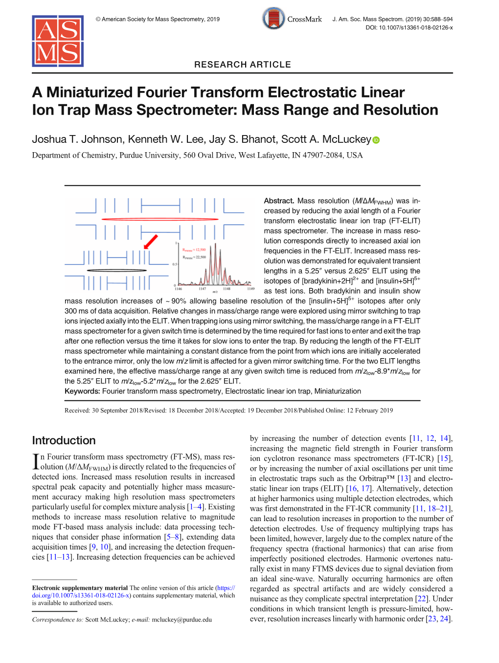 A Miniaturized Fourier Transform Electrostatic Linear Ion Trap Mass Spectrometer: Mass Range and Resolution