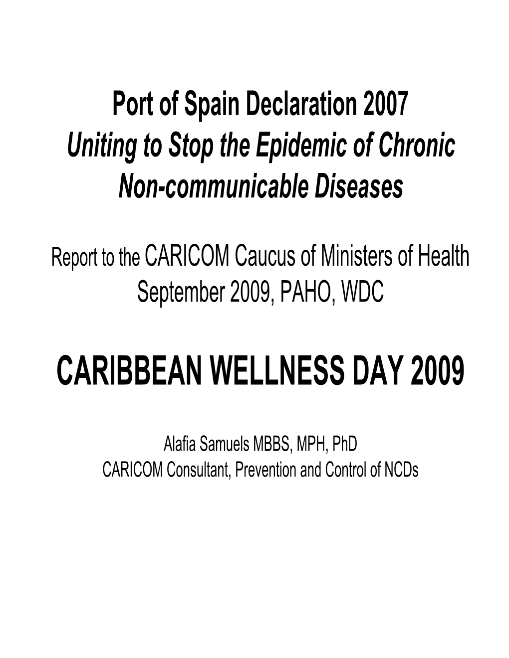 Caribbean Wellness Day 2009