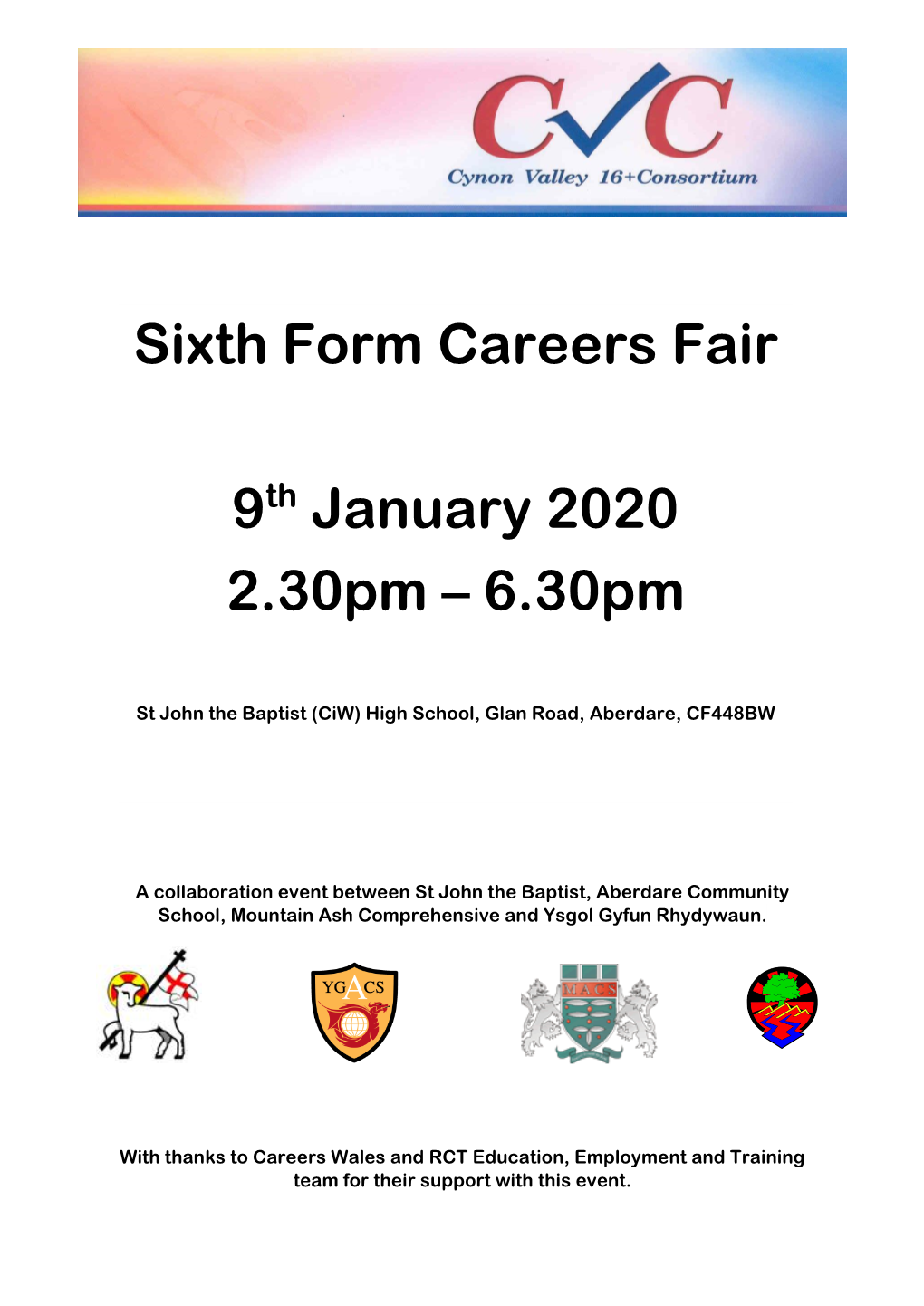 Sixth Form Careers Fair 9Th January 2020 2.30Pm