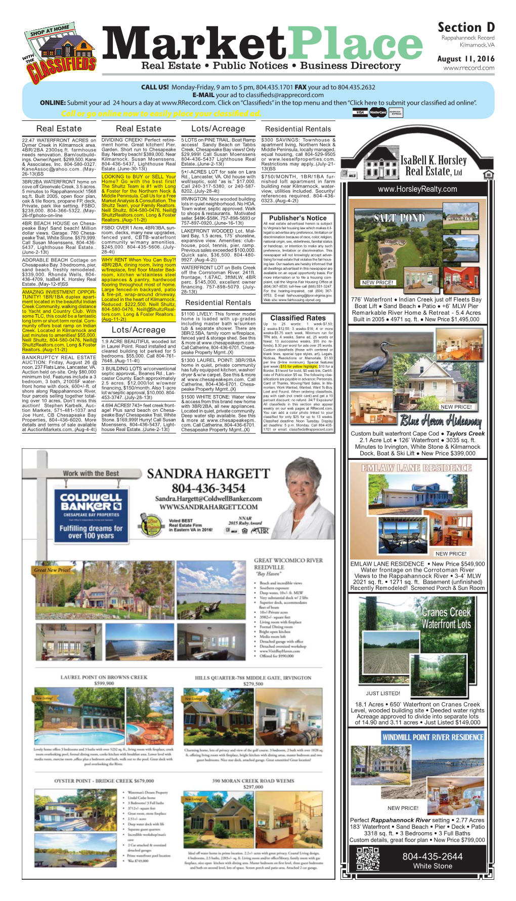 Rappahannock Record, Thursday, August 11, 2016, Section D