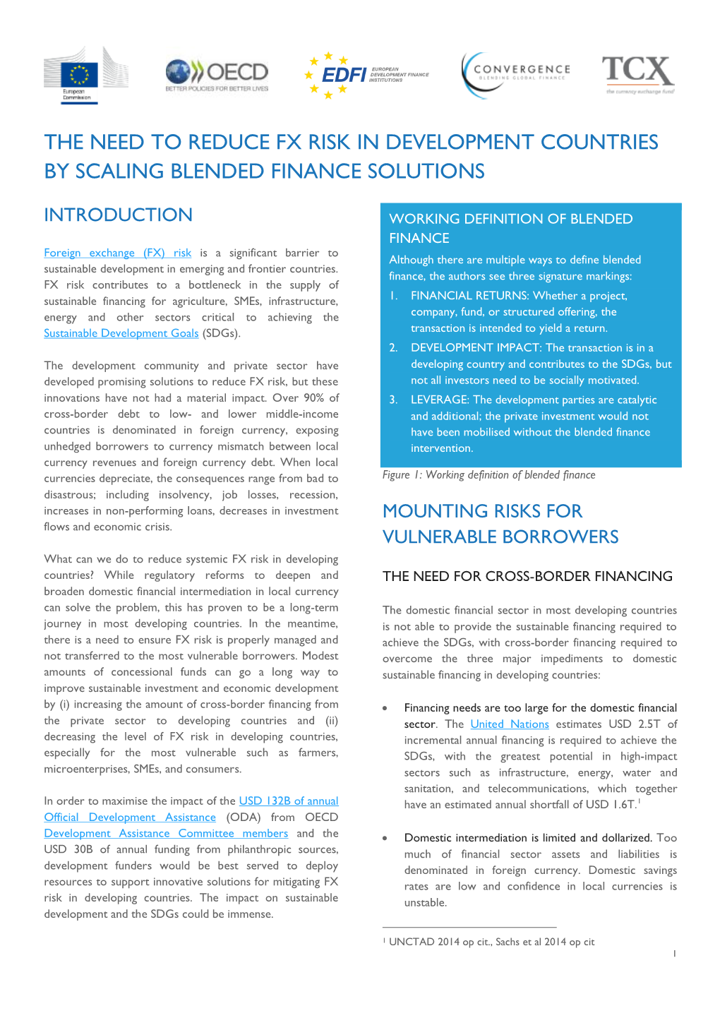 The Need to Reduce Fx Risk in Development Countries by Scaling Blended Finance Solutions