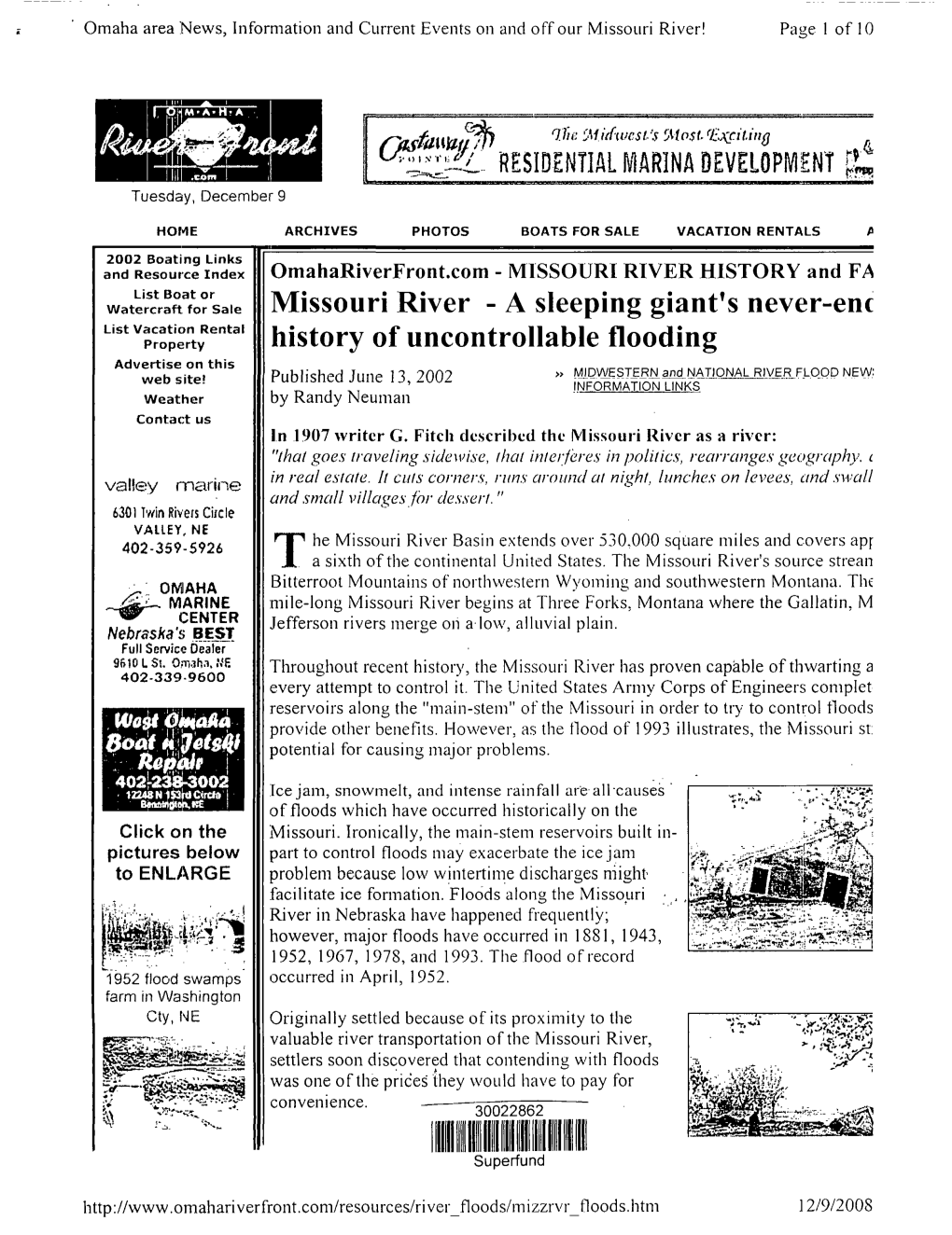 Riverfront Web Site: Never Ending Flood