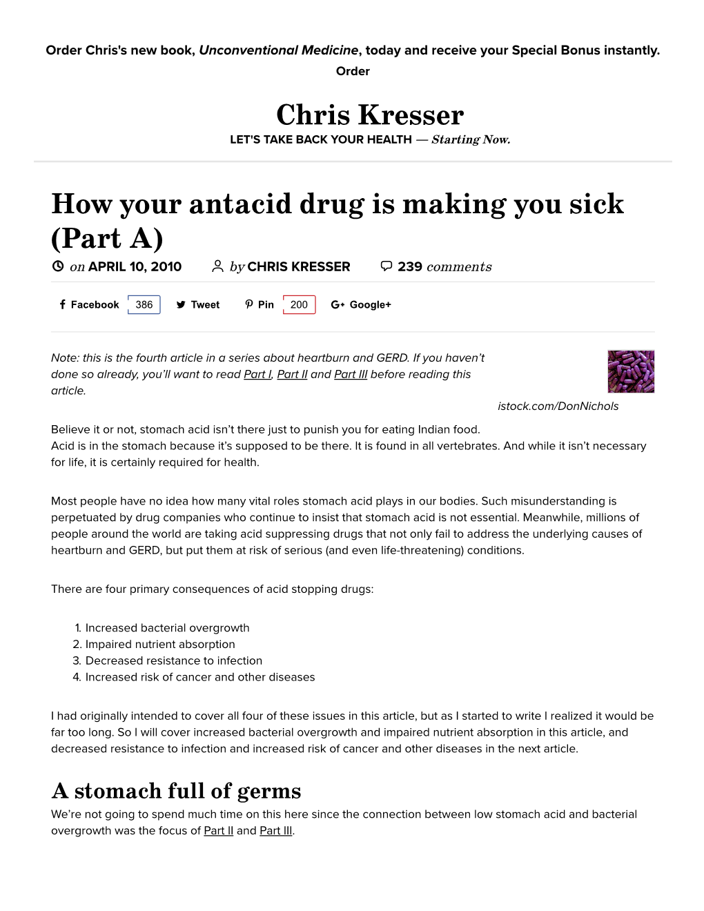 Chris Kresser LET's TAKE BACK YOUR HEALTH — Starting Now
