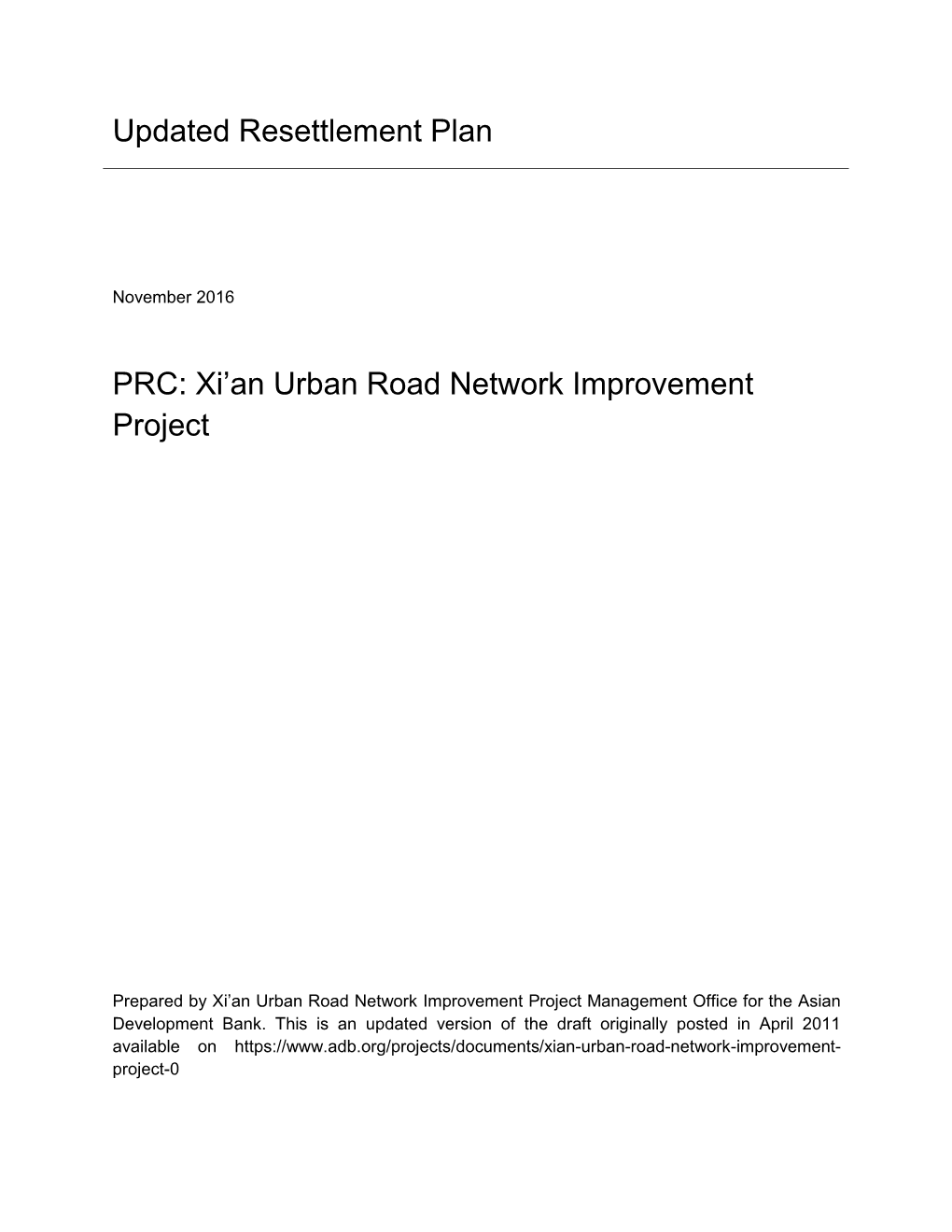 Xi'an Urban Road Network Improvement Project