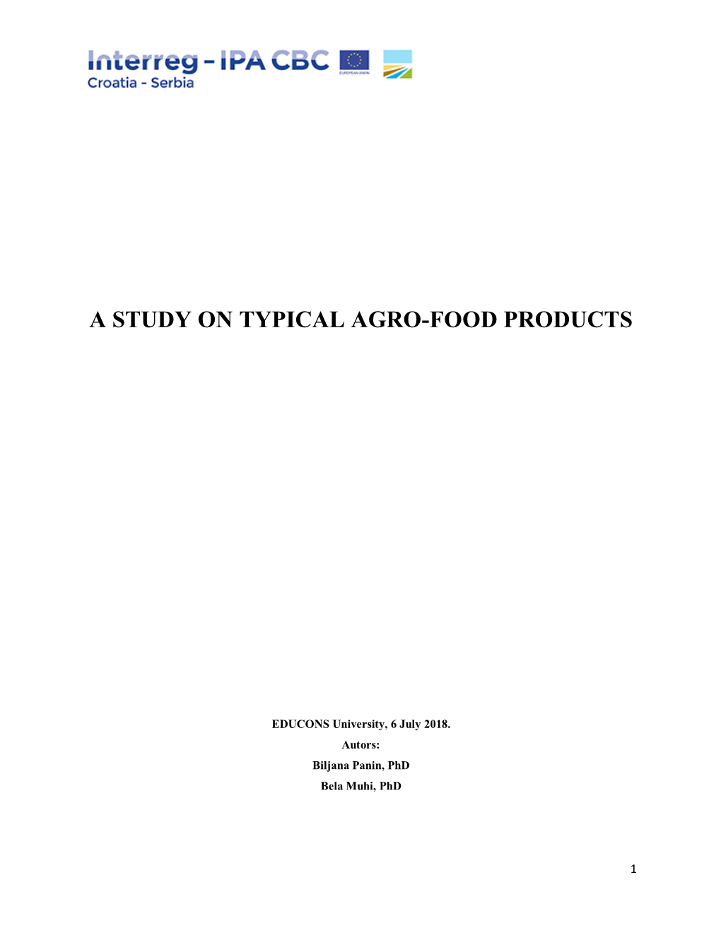 A Study on Typical Agro-Food Products