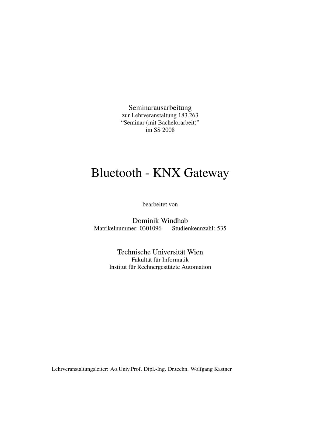 Bluetooth - KNX Gateway