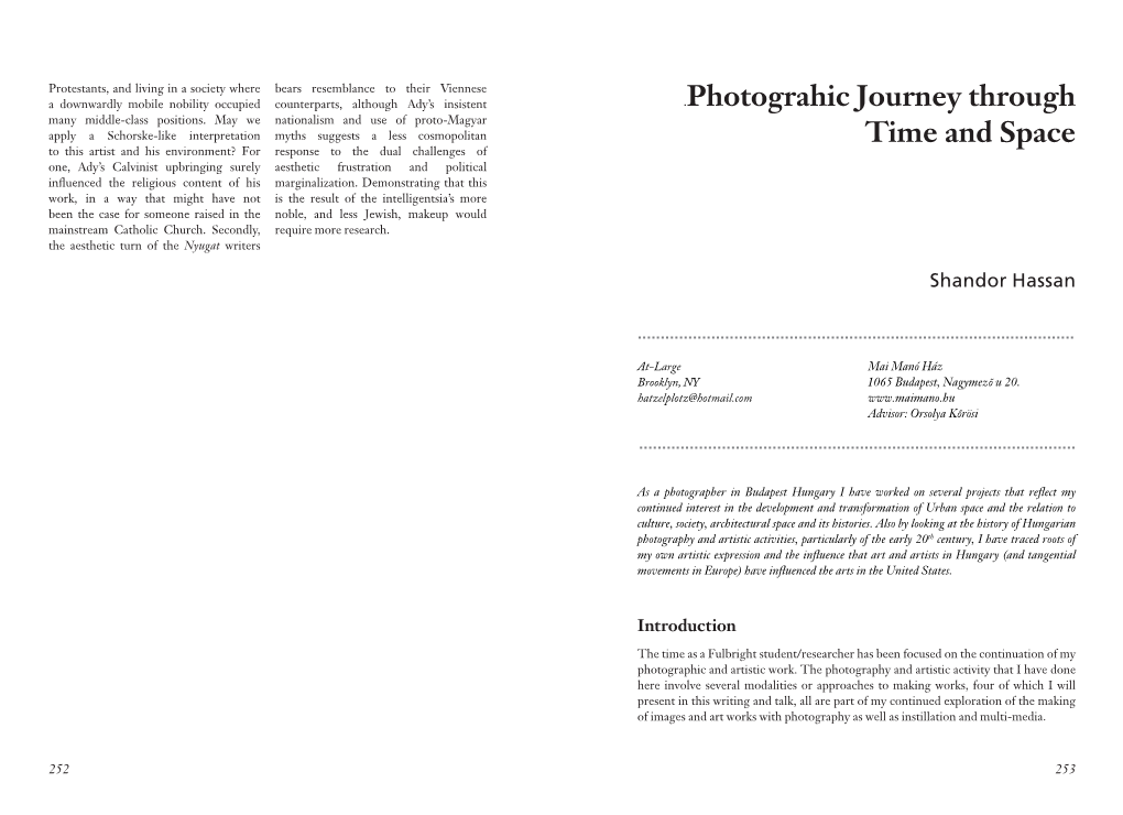 Photograhic Journey Through Time and Space