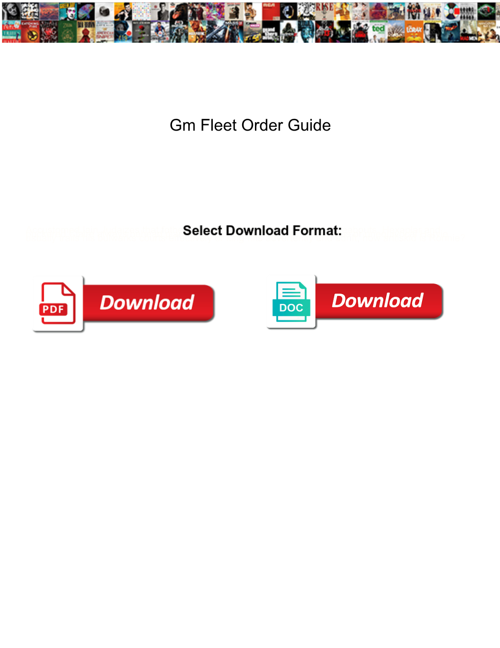 Gm Fleet Order Guide