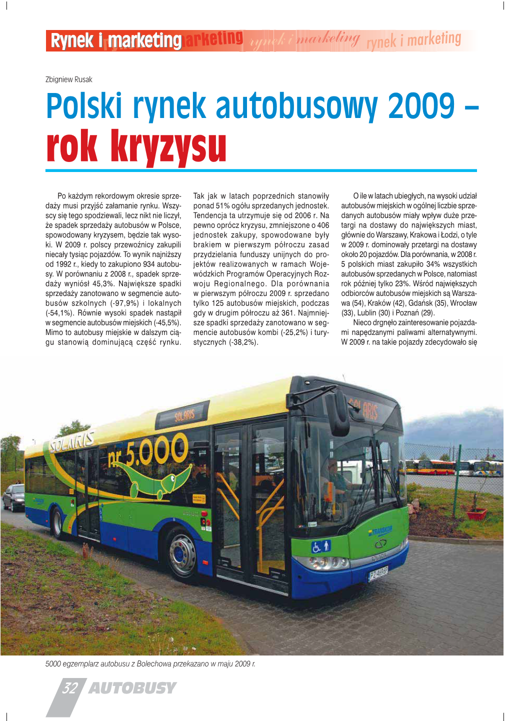 Polski Rynek Autobusowy 2009 – Rok Kryzysu